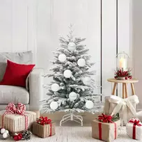 Kalėdų Burbulų Rinkinys XL 15 vnt. Balta Ø 10 cm Plastmasė