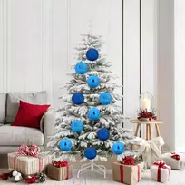 Kalėdų Burbulų Rinkinys XL 9 vnt. Mėlyna Ø 15 cm Plastmasė