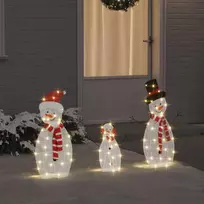 Apšviestas sniego senis šeimai 3 pcs Šilta balta Poliesteris