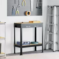 Darbo stalas su stalčių su lentyna Juodas 80 x 40 x 91 cm