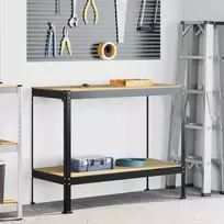 Darbo stalas su lentyna su saugykla Juodas 115 x 55 x 91 cm