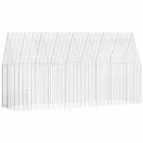 Triušių narvas Sidabro 400 x 100 x 210 cm Cinkuota plienas