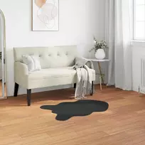 Neslystantis kilimas iš dirbtinio triušio kailio OLITE Juoda