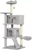 PawHut 140 cm Kačių draskykla, kelios pakopos, sizalio draskymo stulpeliai, nameliai, pliušinės platformos, hamakas, kopetėlės, žaisliukai