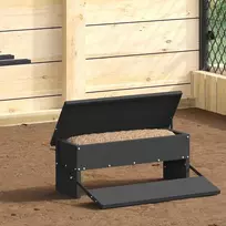 Vištų treadle šėrykla Juoda 48,5 x 39,5 x 19 cm