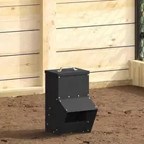 Vištų lesykla Juoda 20 x 25 x 35 cm Šaltai valcuita plienas