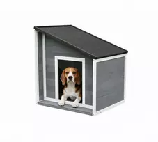 Relaxdays Šuns namelis, 77x71x58 cm, Pilkai baltas