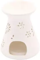 Aromatinė vaško lempa su arbatine žvake, Candle Brothers, 10.5x10x10 cm, balta, keramika