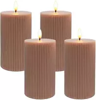 Relaxdays LED žvakių rinkinys, 4 dalys, rožinė