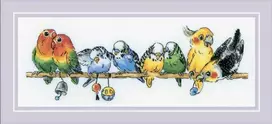 Riolis Siuvinėjimo kryželiu rinkinys "Papūgos" 40x15 cm SR2317