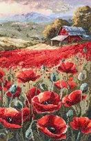 Abris Art Siuvinėjimo kryželiu rinkinys „Aguonos saulėlydyje“ 30x19 cm