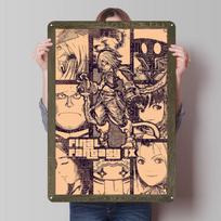 Final Fantasy 9 Doodle Tinplate Signs Video Game Poster Poster Outdoor Decorations Custom Metal Sign for Wall Art Decoration Bar 7.9x11.8In(20x30cm)