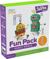 myFirst 3dPen Make Filaments Fun Pack Robot World- komplektas kreatywny do długopisu 3dPen: 5 szablonów, 17 wkładów PCL (34 m), moduł auta pull-back, arkusz termoplastyczny
