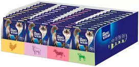 Maisto produktai katėms - OptiVital skanūs gabaliukai padaže vištiena jautiena aviena veršiena 112x85g