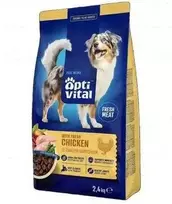Šunų maistas - OptiVital su šviežia vištiena sauso maisto 2.4kg be glitimo