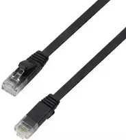 Spacetronik RJ45 CAT 6a U/UTP AWG32 plokščias juodas kabelis 10 m