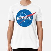 Kerbal Space Program NASA logotipas didelis S iki 5XL Pagaminta JAV Marškinėliai 3XL