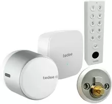 Išmanios spynos Tedee GO2 komplektas Scandi – su klaviatūra + durų sensorius DOVANŲ!