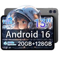 TECLAST T65 Android 16 planšetė su 120 Hz atnaujinimo dažniu, 20GB RAM, 128GB saugykla, T7280 procesoriumi, SIM kortele ir ausinių lizdu, 13 colių (2025 m) dažnis, RAM, ROM, (T620) procesorius, palaikymas, juoda