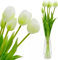 Saska Garden Baltų tulpių puokštė 39 cm dekoracijai