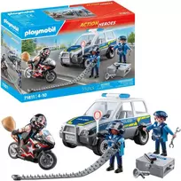 Playmobil Rinkinys City Heroes figurka policjanci auto i motocykl + priedai 55 dalys