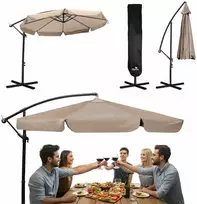 Sulankstomas sodo skėtis, 8 segmentų, 350 cm, su uždanga, „Plonos PL-881“
