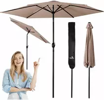 Sulankstomas sodo skėtis, 6 dalių, 300 cm, su uždanga, „Plonos PL-884“