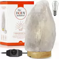 The Body Source Himalajų druskos lempa su reguliuojamu apšvietimu, 2–3kg, balta