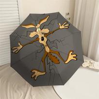 1PC Wile E. Coyote Umbrella-8-Rib Reinforced, Automatic Open, Lightweight & Durable, Cute Fashion Accessory for Outdoor, D2670