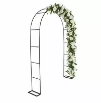 Relaxdays Rožių arka, 240x140x38 cm, juoda, metalas