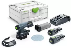 Ekscentrinis šlifuoklis Festool ETSC 125 3,0 I-Plus; 18 V; 2x3,0 Ah akum.