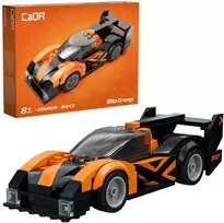 Oranžinis CaDA konstruktoriaus kaladėlės „Racer Blitz Oranžinis“ lenktyninis automobilis, 163 detalės