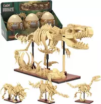 CaDA dinozaurų fosilijų konstruktorius su švytinčiais skeletais, 825 detalės