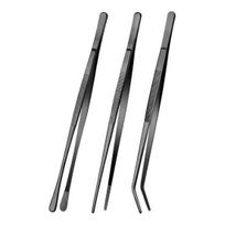 3 vnt. 10 colių virtuvinės pincetės, smulkios pincetės, nerūdijančio plieno BBQ žnyplės, ilgos maisto gaminimo pincetės jūros gėrybėms, lėkščių dekoravimui ir patiekimui 3pcs