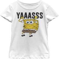 Nickelodeon Spongebob Squarepants Yas Girls Short Sleeve Tee Shirt S balta