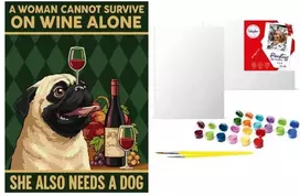 Art Active *****Malow.po num.30x40 Plakat Wino i pies 83864