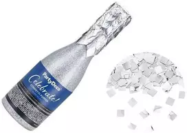 PartyDeco Konfeti vamzdelis šampano spalvos sidabrinis 20,5 cm 85916