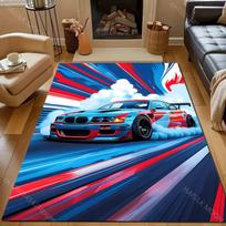 Multi Size Speeding Car Print Carpet for Bedroom Living Room Bedside Sofa Floor Mat Modern Home Decor Area Rugged Luxury Gifts 40x60cm (16x24in)