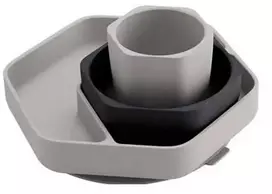 HEORSHE silikoninių indų rinkinys vaikams, pilkas