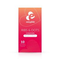 Prezervatyvai EasyGlide Ribs and Dots Condoms, 10 vnt