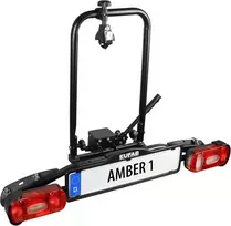 EUFAB dviračio laikiklis Amber 1 automobiliui ant kablio, 1 dviračiui, tinka elektriniams dviračiams, juodas