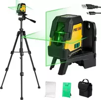 Prexiso kryžminis lazeris su stovu, 30 m, USB įkrovimas, PLC30GLIT