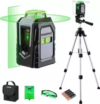 WORKPRO 360° kryžminis žalias lazerinis nivelyras su stovu, automatinis išlyginimas, W002905A