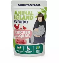 Animal Island GYVŪNŲ SALA vištiena/putpelės/ėrienos pakeliai katei 4x85g