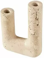Muubs Žvakidė Minerva, travertinas (uoliena), 14,5x20 cm, creme