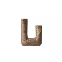 Muubs Žvakidė Minerva, travertinas (uoliena), 14,5x20 cm, titanium