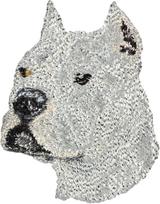 Pit Bull, American Pit Bull Terrier, Pitbull Terrier, APBT - dog-shaped patch, embroidered patch, unique decoration for Art-Dog backpack įvairiaspalvė spalva