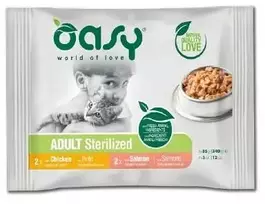 Maisto produktai - Oasy Chunks in Gravy šlapias kačių maistas 4x85g