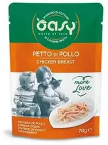 Kačių maistas - Oasy More Love vištienos krūtinėlės drėgnas kačių maistas 70g be glitimo