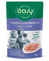 Maisto produktai - Oasy More Love Tuna with Shrimp Wet Food 70g